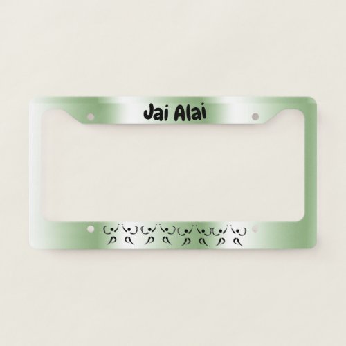 Jai Alai Green License Plate Frame