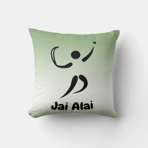 Jai Alai Green Throw Pillow