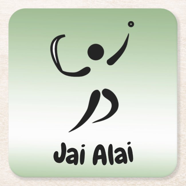 Jai Alai Set of Sturdy Green Paper Coasters