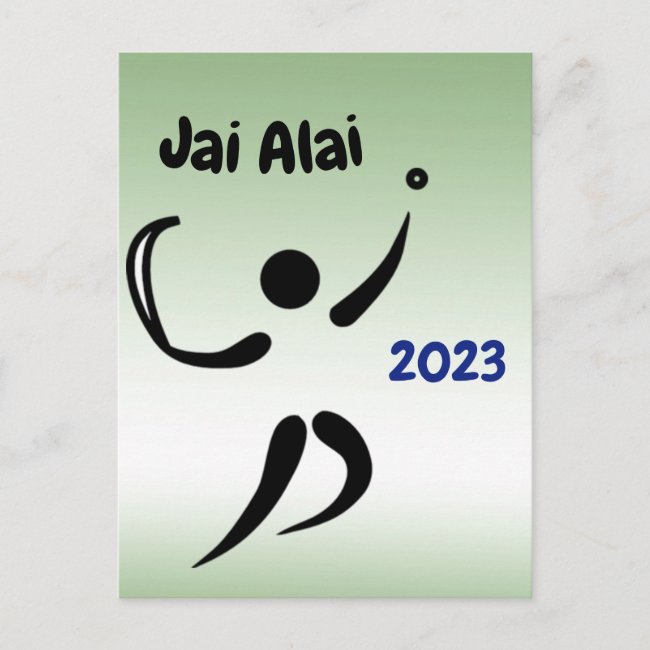 Jai Alai with 2023 Calendar on Back Postcard