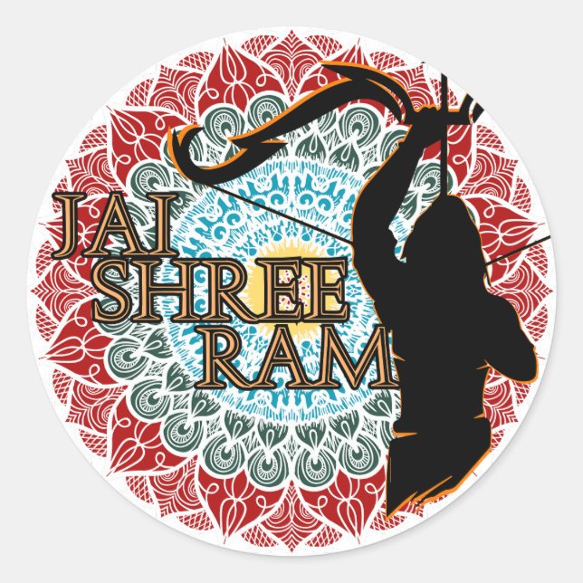 Jai Shree Ram  Classic Round Sticker (Front)