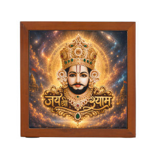 Jai Shri Khatu Shyam Ji Devotional Artwork Desk Organizer