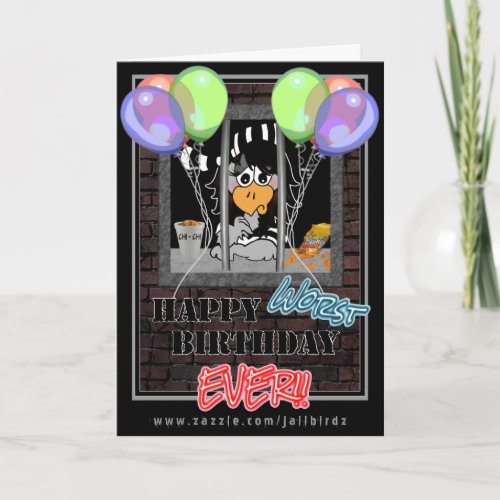 Jail Bird Birthday card