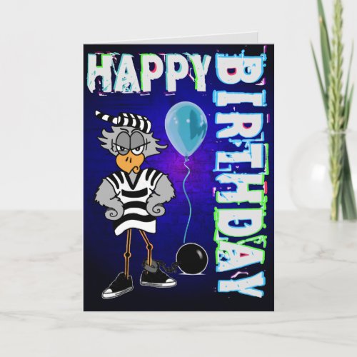 Jail Bird Birthday Card
