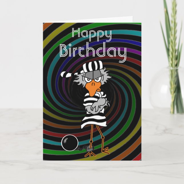 Jail Bird Birthday Card (Front)
