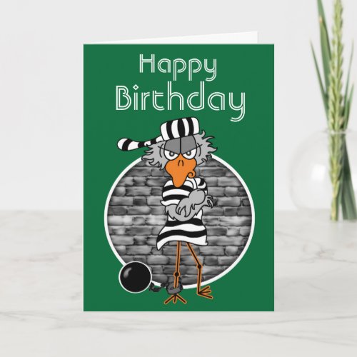 Jail Bird Birthday Card