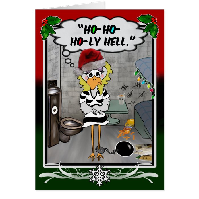 Jail Bird Christmas card