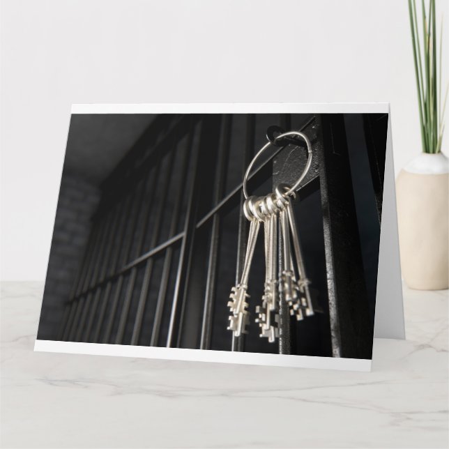 Jail Cell With Open Door And Bunch Of Keys Card (Front)