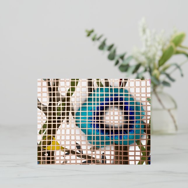 Jail gingham foil invitation postcard (Standing Front)