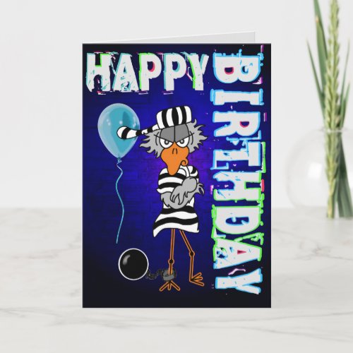 Jailbird Birthday Card