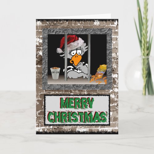 Jailbird Christmas Holiday Card