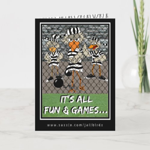 Jailbird Greeting Card  Fun  Games Card