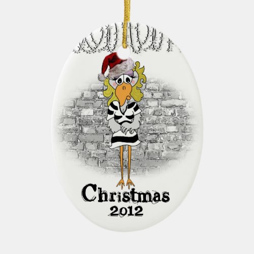 Jailbird ornament female inmate