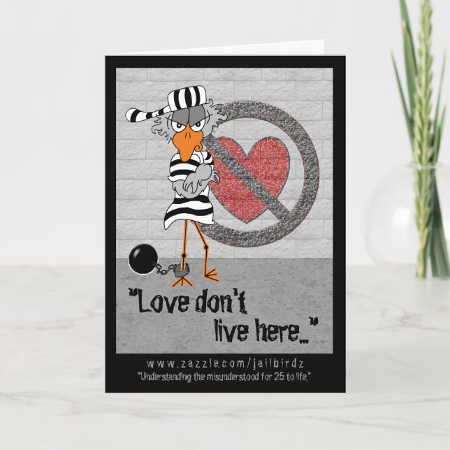 Jailbird Valentine Holiday Card (Front)