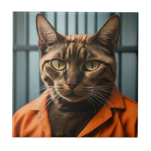 Jailhouse Meow Ceramic Tile