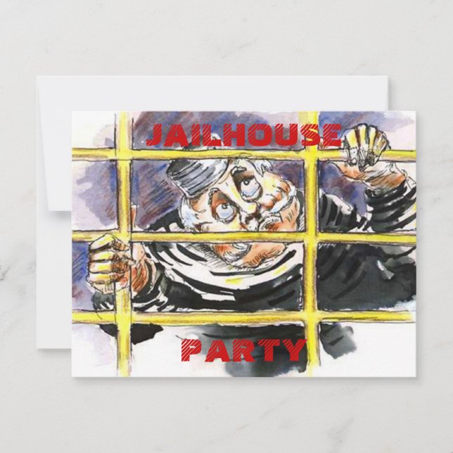 JAILHOUSE THEMED INVITATION HOST A POKIE PARTY (Front)