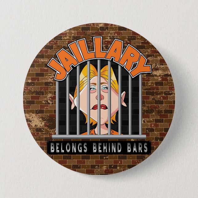 Jaillary Hillary for Prison Button (Front)