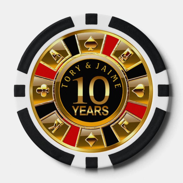 Jaime-1 Vegas Casino Chip Red & Black (Front)