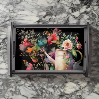 J'aime Le Jardinage French Floral and Watering Can