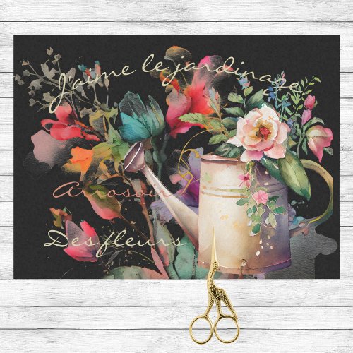 Jaime Le Jardinage French Floral and Watering Can Tissue Paper