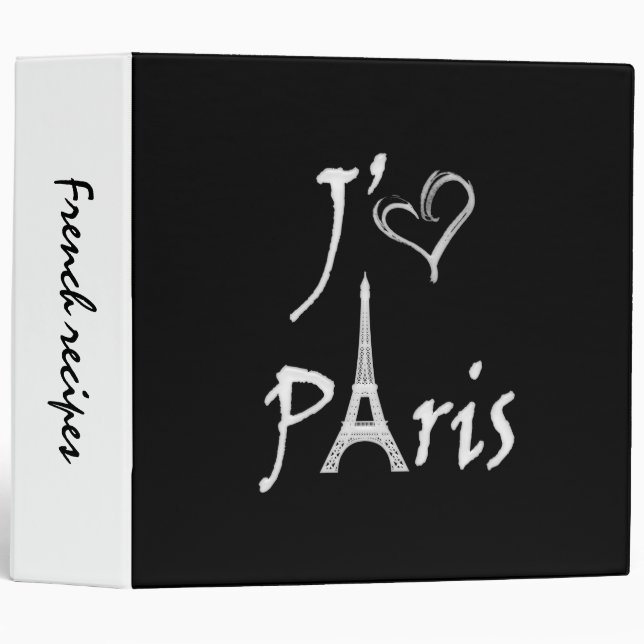 j'aime Paris 3 Ring Binder (Front/Spine)