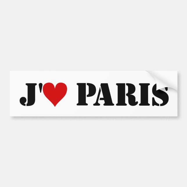 "J'aime Paris" Bumper Sticker (Front)