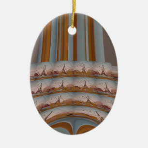 J'aime Paris (I Love Paris) Abstract Art Design Ceramic Ornament