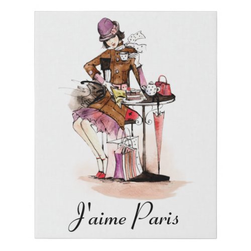 Jaime Paris I love Paris Cute Girls Room Faux Canvas Print