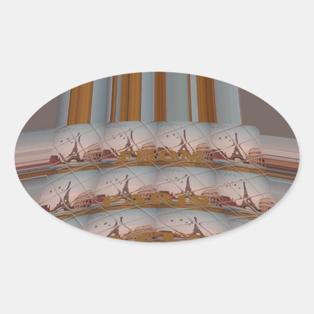 J'aime Paris ( I Love Paris ) Oval Sticker (Front)