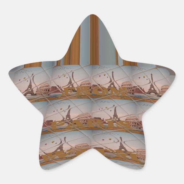 J'aime Paris ( I Love Paris ) Star Sticker (Front)
