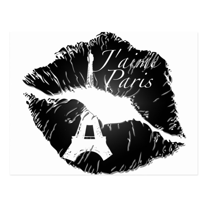 J'aime Paris Lips Post Card