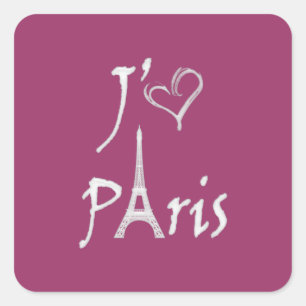 j'aime Paris Square Sticker