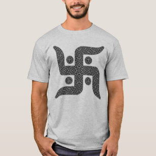 Runxin Swastika Fashion Funny Tshirts O-Neck for Man Black 