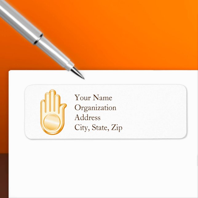 Jain Symbol Address Labels (Jain Symbol Address Labels.
Golden Ahimsa symbol of the Jain faith. Customize with your text. )