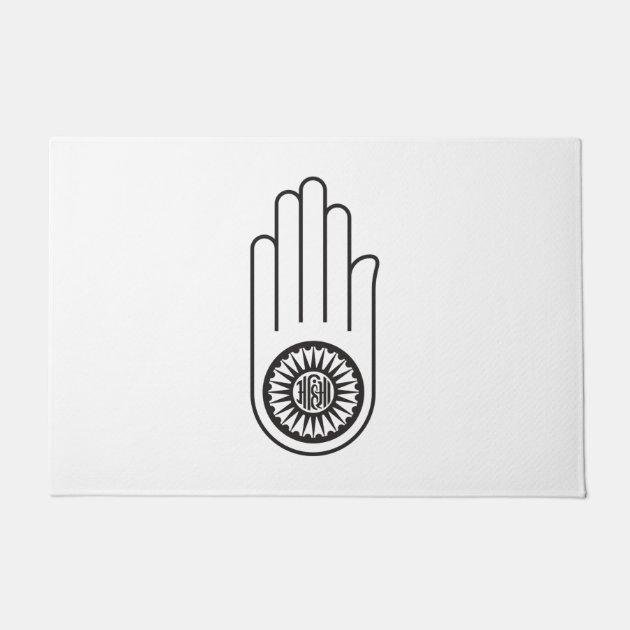 Jainism linear icon. Black religious symbol of Jainism or Jain Dharma.  Vector illustration. Ahimsa isolated icon Stock Vector | Adobe Stock