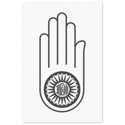 Jain Symbol of Ahimsa Hand of Non_Violence Tissue Paper