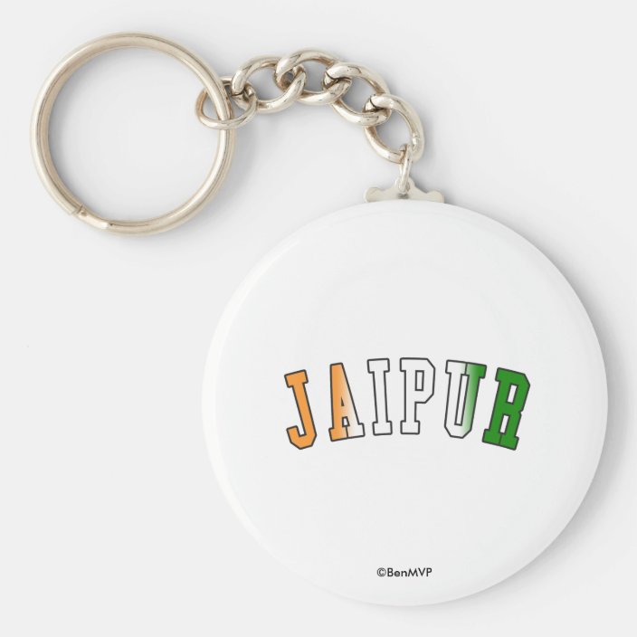 Jaipur in India National Flag Colors Key Chain