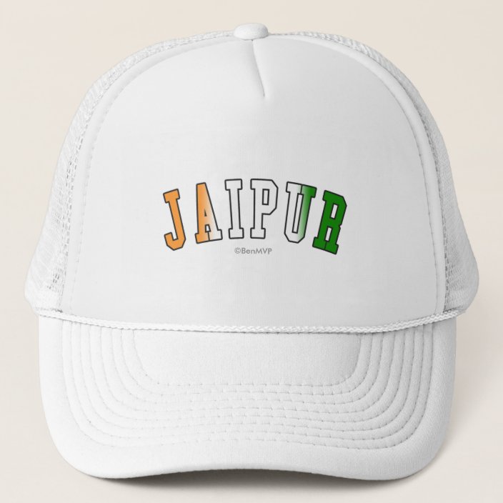 Jaipur in India National Flag Colors Mesh Hat
