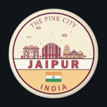 Jaipur India City Skyline Emblem Magnet<br><div class="desc">Jaipur minimalist,  colorful art design featuring monuments and landmarks of the city in India.</div>