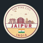 Jaipur India City Skyline Emblem Magnet<br><div class="desc">Jaipur minimalist,  colorful art design featuring monuments and landmarks of the city in India.</div>
