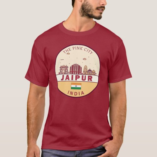 Jaipur India City Skyline Emblem T_Shirt