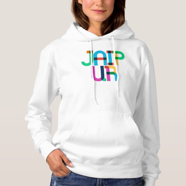 Jaipur India Pop Art Letters Hoodie (Front)