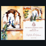 Jaipur peacocks Indian wedding rituals program<br><div class="desc">Jaipur palace peacocks Indian Hindu wedding rituals program. It's A 4 size,  comes not folded,  have to fold it yourselves. Folded makes A5 size.</div>