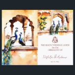 Jaipur peacocks Indian wedding rituals program<br><div class="desc">Jaipur palace peacocks Indian Hindu wedding rituals program. It's A 4 size,  comes not folded,  have to fold it yourselves. Folded makes A5 size.</div>
