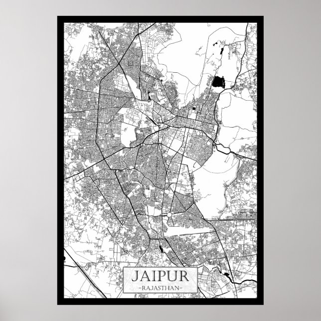 Jaipur Rajasthan Map Poster (Front)
