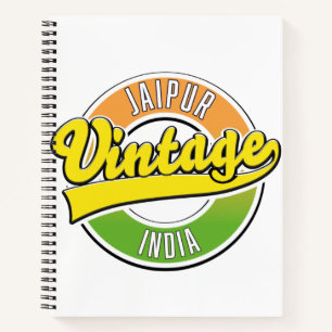 jaipur vintage style logo poster notebook