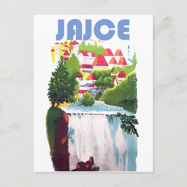 Jajce, waterfalls Bosnia, Yugoslavia, vintage Postcard (Front)