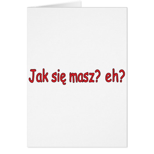Jak Sie Masz, eh? (Front)