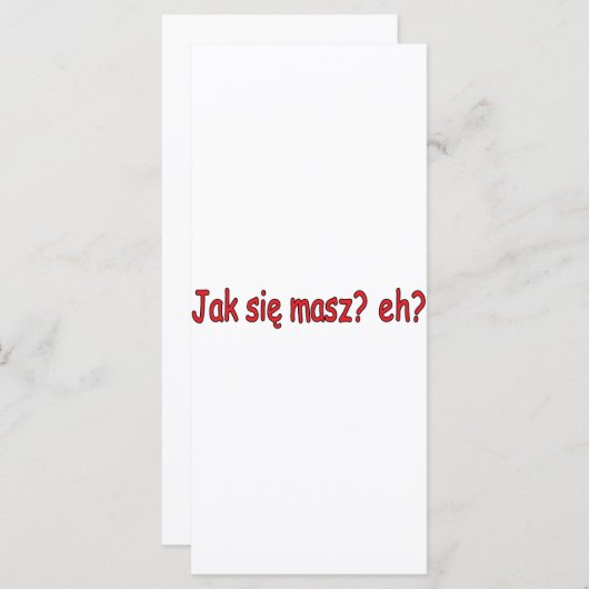 Jak Sie Masz, eh? (Front/Back)