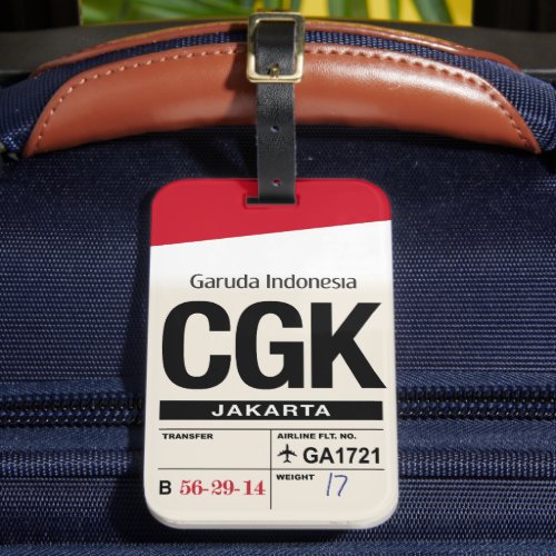 Jakarta CGK Indonesia Airline Luggage Tag